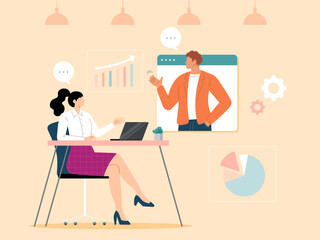 Online work discussion meeting