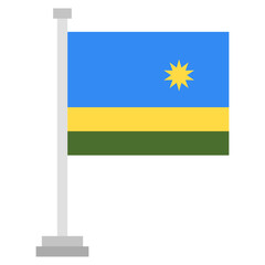 Vector Icon for Rwanda, country, national, flag, world flag