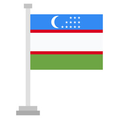 Fototapeta premium Vector Icon for Uzbekistan, country, national, flag, world flag