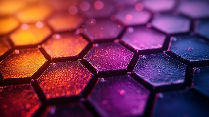 A magnified view of graphene layers, highlighting their hexagonal form and ultra-thin structure in a vibrant color palette