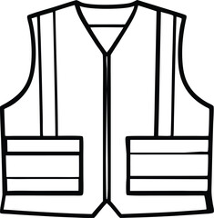 Safety vest icon. High visibility jacket symbol. Protective safety clothing with reflective stripes. Vector illustration 
