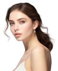 Obraz premium Earrings silver portrait adult photo.