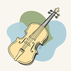Naklejka premium vector illustration of violin