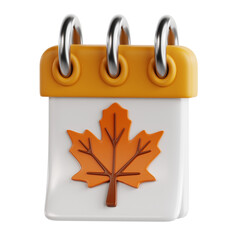 3D illustration of autumn calendar for celebrate fall. Celebrate fall. Autumn elements