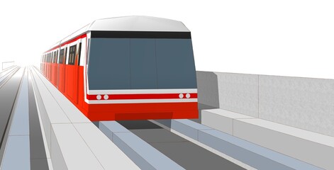 electric transport locomotive 3D illustration