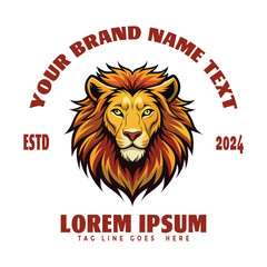 head lion logo hand drawing  cool and angry