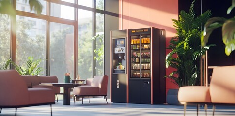 Modern Office Lounge with Vending Machine