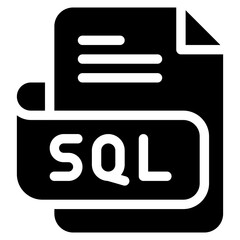 Vector Icon sql, file type, file format, file extension, document