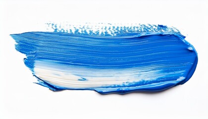 Fototapeta premium baby blue oil brush stroke on white background
