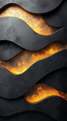 Obraz premium Stylish Mobile Phone Wallpaper Featuring an Abstract Texture of Black Leather with Golden Accents