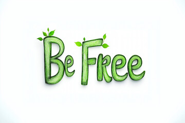 A simple yet impactful design featuring the phrase "Be Free" in bold, inspiring typography against a minimalist background, encouraging a sense of liberation and possibility.