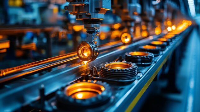 A production line where products are designed for easy disassembly and recycling, representing the principles of a circular economy