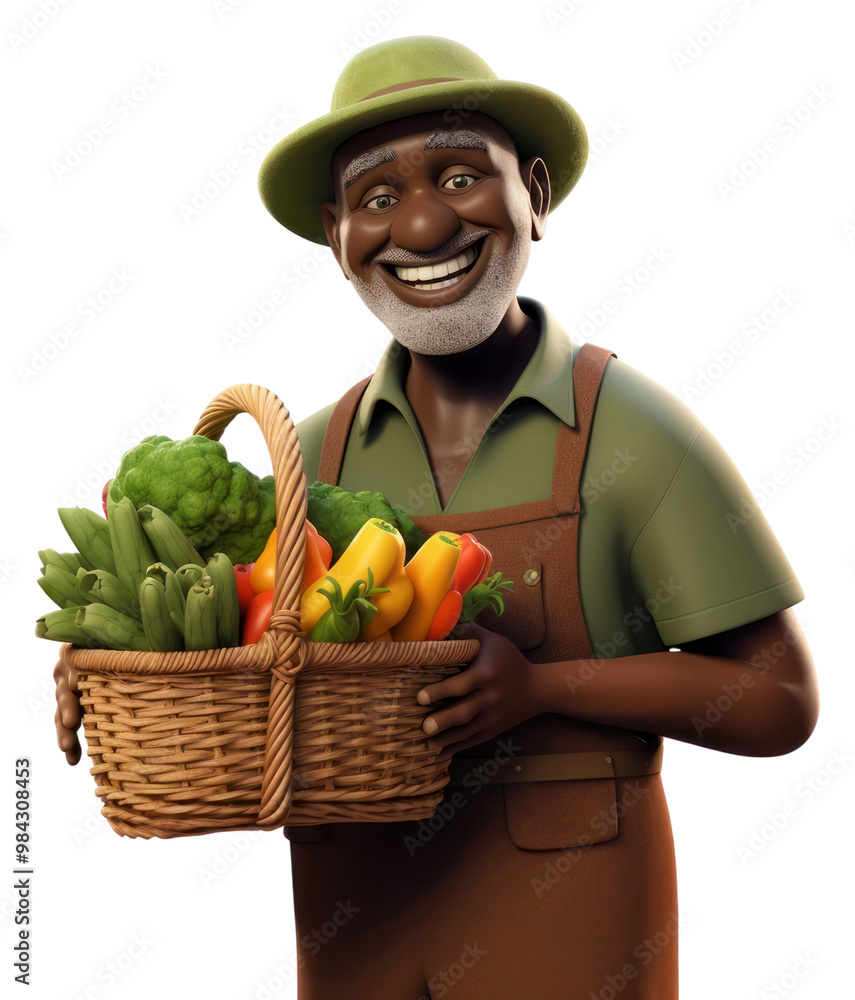 Sticker PNG Basket vegetable gardening portrait.