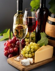 Vino, formaggio e uva Brindisi di vino