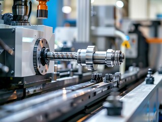 Fototapeta premium CNC machine in a highvolume production line