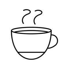 coffee mug line icon with white background vector stock illustration