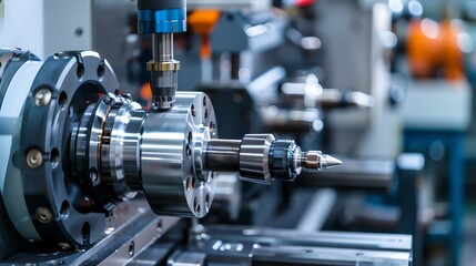 Fototapeta premium CNC machine in a precision engineering shop