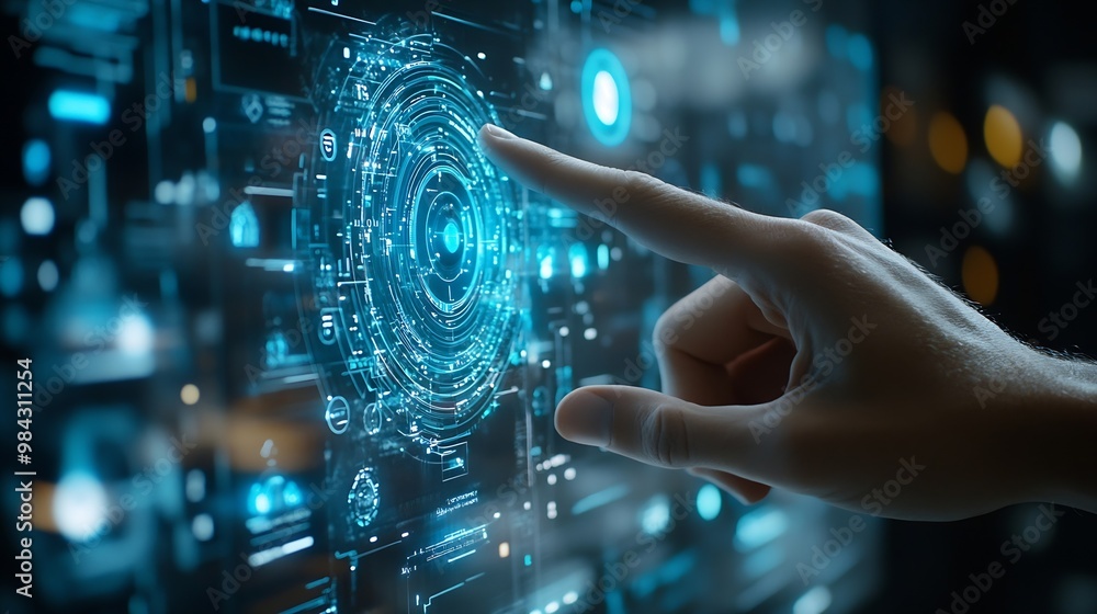 Fototapete Human interact with AI artificial intelligence virtual assistant chatbot in concept of AI artificial intelligence prompt engineering LLM AI deep learning to use generative AI for work  : Generative AI