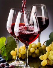 Vin vers&eacute; dans des verres