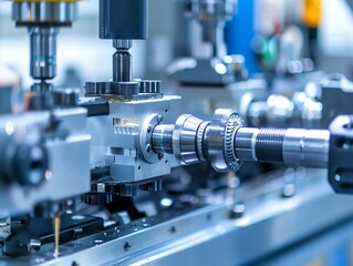 Fototapeta premium CNC machine producing medical implants