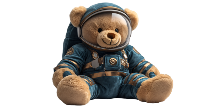 a teddy bear wearing a space suit - Powered by Adobe