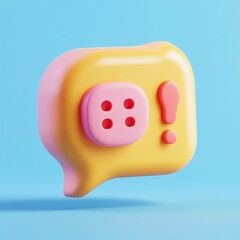 3D Inquiry Icon: Customer Questions and Information Requests Logo Illustration