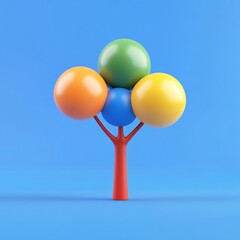 3D Tree Icon: Decision Making Tool and Diagram Logo Illustration