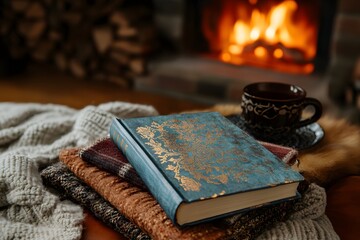 old book with candle