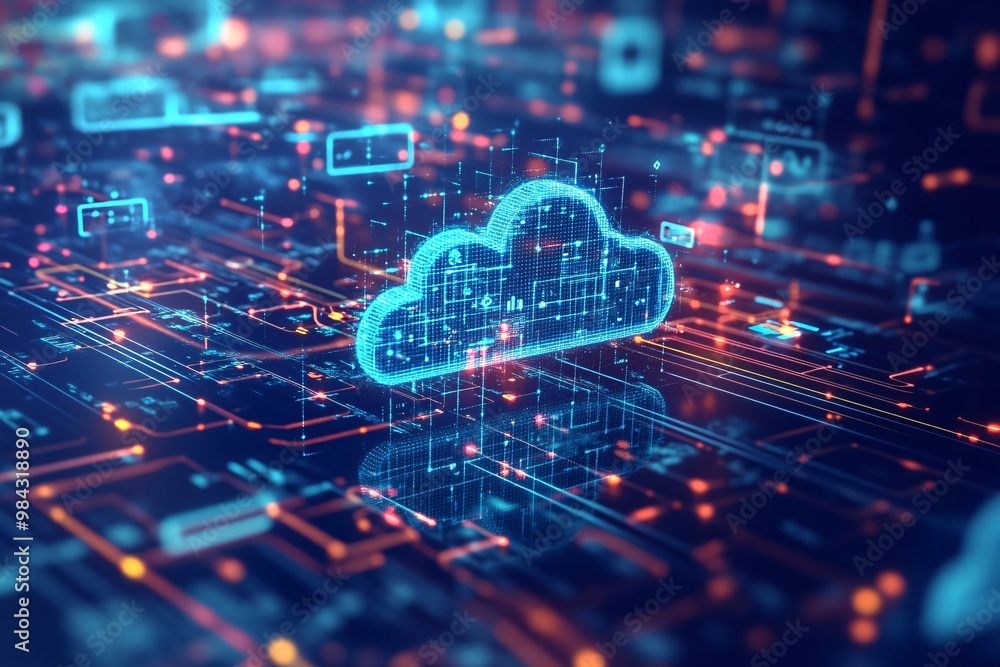Aufkleber cloud computing technology abstract background