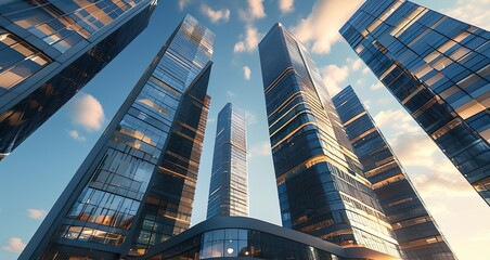 Obraz premium Vertical Dreams: A City Defined by Its Skyscrapers
