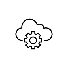 Cloud management outline icons, minimalist vector illustration ,simple transparent graphic element .Isolated on white background