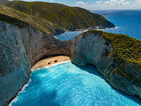 Navagio Beach in Zakynthos, Greece