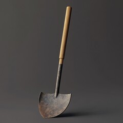 3D Shovel Icon: Essential Digging Tool for Gardens Logo Illustration