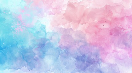 Obraz premium A dreamy pastel background with watercolor effects in pale pink, light blue, and mint