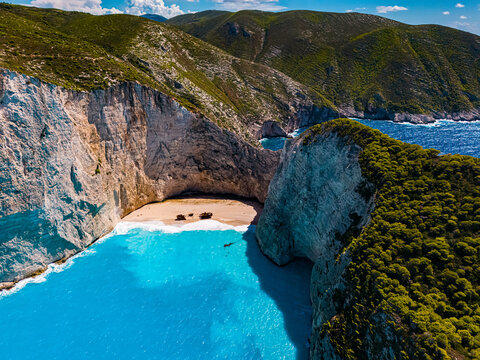 Navagio Beach in Zakynthos, Greece