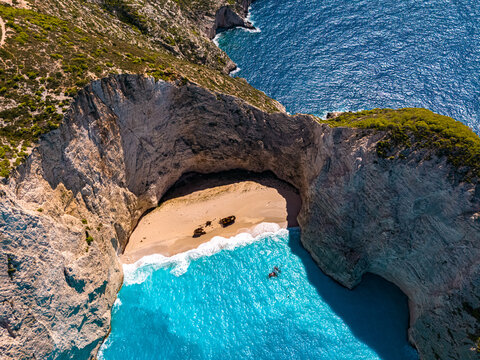 Navagio Beach in Zakynthos, Greece