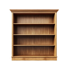 Wooden Bookshelf Displayed Prominently on Clean White Background