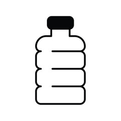water bottle glyph icon with white background vector stock illustration