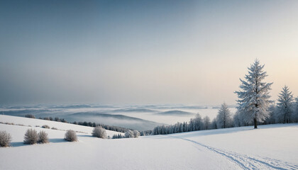 Obraz premium Wintery Season Landscape white fields and ice, nature and forest stock photo