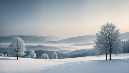 Wintery Season Landscape white fields and ice, nature and forest stock photo