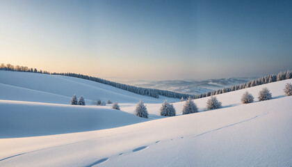 Obraz premium Wintery Season Landscape white fields and ice, nature and forest stock photo