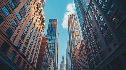 Fototapeta premium Outdoor billboard advertisement mockup background of buildings in big cities : Generative AI
