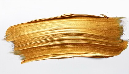 gold oil brush stroke on white background