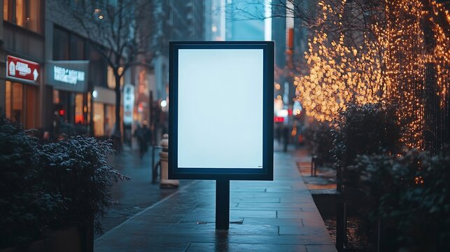 Blank digital screen sign mockup in the urban environment empty space to display your advertising or branding campaign : Generative AI