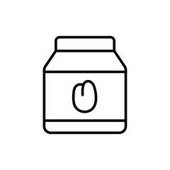 Soy package outline icons, minimalist vector illustration ,simple transparent graphic element .Isolated on white background