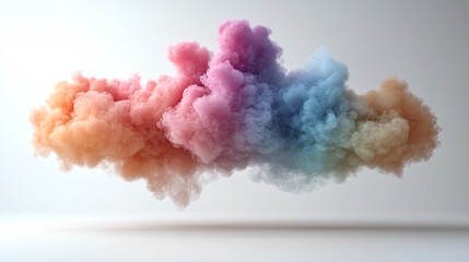 A vibrant cloud of colorful smoke floats in the air, creating a dreamy and ethereal atmosphere, ideal for creative projects.