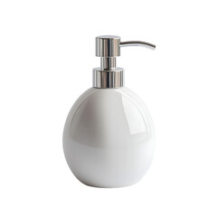 Close-up Shot of a Sleek and Modern Soap Dispenser on a Plain White Background