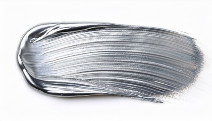 silver oil brush stroke on white background
