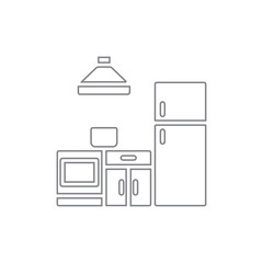 kitchen Grey icon with white background