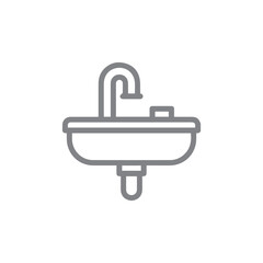 Hand washing Grey icon with white background